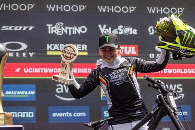 Whoop Mountainbike Downhill Worldcup Val di Sole CABIROU Marine CANYON CLLCTV FACTORY TEAMat Whoop Mountainbike Downhill Worldcup Val di Sole, 21.06.2025,in , Foto: Sebastian Sternemann