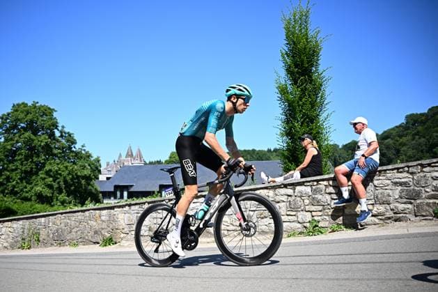 Baloise Belgium Tour 2025 Stage 4 DURBUY, BELGIUM - JUNE 21 : Mellaerts Robbe (BEL) of BEAT Cycling Club in action during stage 4 of the 94th edition of Baloise Tour of Belgium an UCI ProSeries 2.Pro cycling road race stage for Men Elite of 173.4 km with start in Durbuy and finish in Durbuy on June 21, 2025 in Durbuy, Belgium, 21 06 2025 ( Motordriver Guy De Vuyst - Durbuy Belgium  Copyright: xTomasxSiskx