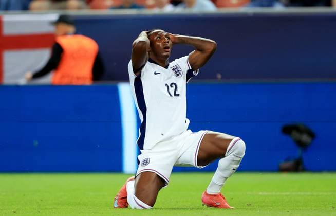 Brooke Norton-Cuffy of England reacts. Spain U21, U 21 v England U21, UEFA U21 Championship, Quarter-final, Stadion Antona Malatinskeho, Slovakia - 21 Jun 2025  Copyright: xNikolaxKrstic Shutterstockx 15367881fd