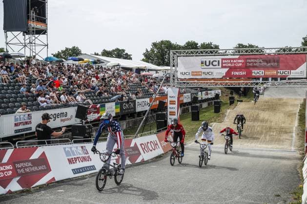 ARNHEM - Junior men in action during the 12th edition of the BMX World Cup on June 22, 2025 in Arnhem. ANP BART STOUTJESDIJK xVIxANPxSportx xxANPxIVx 530294704 originalFilename: 530294704.jpg