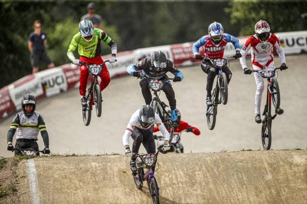 ARNHEM - Junior men in action during the 12th edition of the BMX World Cup on June 22, 2025 in Arnhem. ANP BART STOUTJESDIJK xVIxANPxSportx xxANPxIVx 530295318 originalFilename: 530295318.jpg