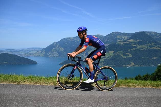 Tour de Suisse 2025 Stage 8 EMMETTEN STOCKHUTTE, SWITZERLAND - JUNE 22 : Naberman Tim (NED) of Team Picnic PostNL in action during stage 8 of the 88th edition of Tour de Suisse an UCI World Tour 2.UWT Individual Time Trial stage for Men Elite of 10.1 km with start in Beckenried and finish in Emmetten Stockhutte on June 22, 2025 in Emmetten Stockhutte, Switzerland, 22 06 2025 ( Motordriver Kenny Verfaillie - Emmetten Stockhutte Switzerland  Copyright: xVincentxKalutx