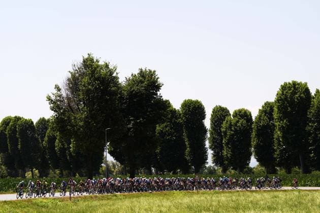The pack rides cycles during the stage 8 of the Giro Next Gen 2025, from Pinerolo (To) to Pinerolo (To), 147 km, Italy - Sunday, June 22, 2025. - cycling.  Copyright: xFabioxFerrari LaPressex