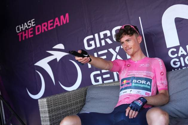Tuckwell Luke of Red Bull - Bora - Hansgrohe Rookies pink jersey during the stage 8 of the Giro Next Gen 2025, from Pinerolo (To) to Pinerolo (To), 147 km, Italy - Sunday, June 22, 2025. - cycling.  Copyright: xGianxMattiaxD Alberto LaPressex