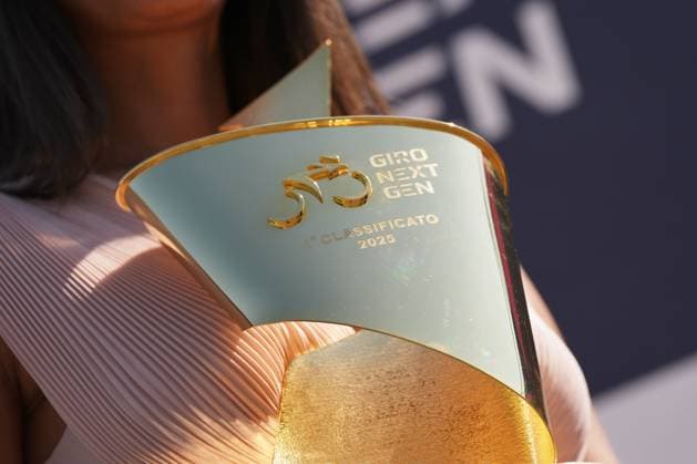 The trophy during the stage 8 of the Giro Next Gen 2025, from Pinerolo (To) to Pinerolo (To), 147 km, Italy - Sunday, June 22, 2025. - cycling.  Copyright: xGianxMattiaxD Alberto LaPressex