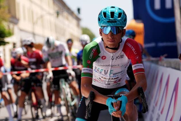 Turconi Filippo of Vf Group Bardianicsf-Faizane tricolore jersey during the stage 8 of the Giro Next Gen 2025, from Pinerolo (To) to Pinerolo (To), 147 km, Italy - Sunday, June 22, 2025. - cycling.  Copyright: xGianxMattiaxD Alberto LaPressex