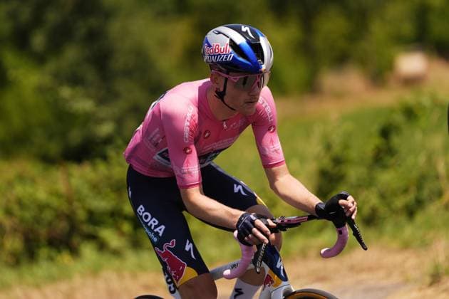 Tuckwell Luke of Red Bull - Bora - Hansgrohe Rookies pink jersey during the stage 8 of the Giro Next Gen 2025, from Pinerolo (To) to Pinerolo (To), 147 km, Italy - Sunday, June 22, 2025. - cycling.  Copyright: xFabioxFerrari LaPressex