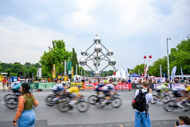 Baloise Belgium Tour 2025 Stage 5 BRUSSEL, BELGIUM - JUNE 22 : Illustration picture Atomium during stage 5 of the 94th edition of Baloise Tour of Belgium an UCI ProSeries 2.Pro cycling road race stage for Men Elite of 183.2 km with start in Brussel and finish in Brussel on June 22, 2025 in Brussel, Belgium, 22 06 2025 ( Motordriver Guy De Vuyst - Brussel Belgium  Copyright: xTomasxSiskx