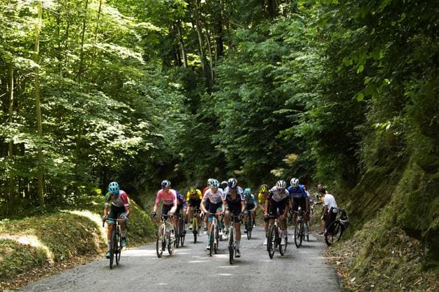 The pack rides cycles during the stage 8 of the Giro Next Gen 2025, from Pinerolo (To) to Pinerolo (To), 147 km, Italy - Sunday, June 22, 2025. - cycling.  Copyright: xFabioxFerrari LaPressex