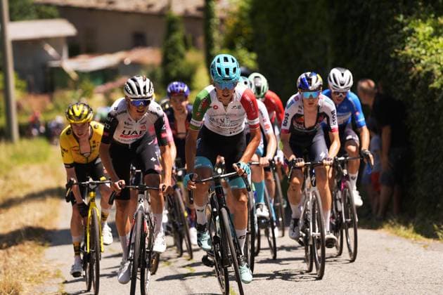 The pack rides cycles during the stage 8 of the Giro Next Gen 2025, from Pinerolo (To) to Pinerolo (To), 147 km, Italy - Sunday, June 22, 2025. - cycling.  Copyright: xFabioxFerrari LaPressex