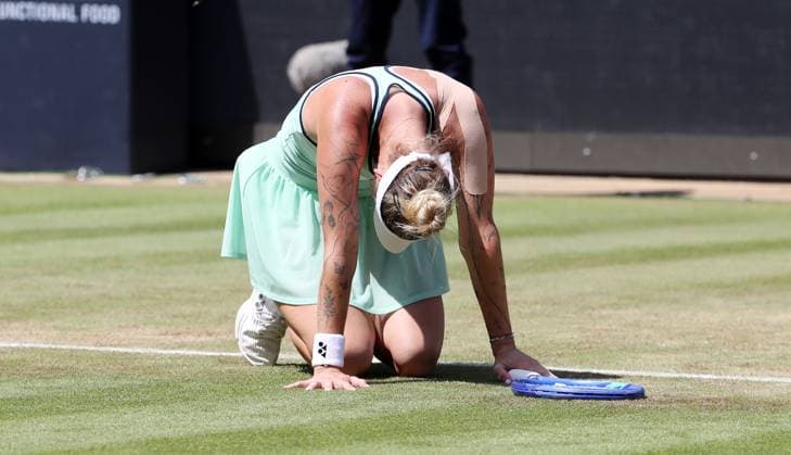 Marketa Vondrousova (CZE) gewinnt gegen Wang Xinyu (CHN) im Steffi Graf Stadion Finale HYLO Berlin Tennis Open Damen auf Rasen 22.06.2025