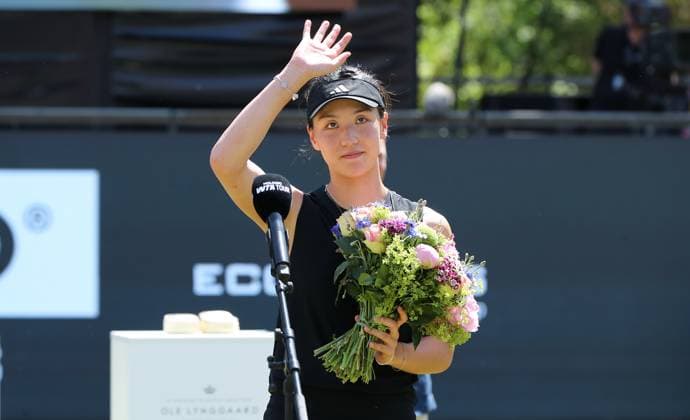2.Platz Wang Xinyu (CHN) im Steffi Graf Stadion Finale HYLO Berlin Tennis Open Damen auf Rasen 22.06.2025