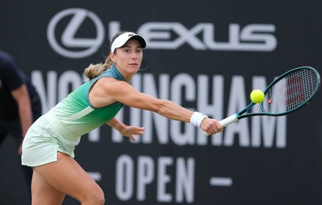 22nd June 2025; Lexus Nottingham Tennis Centre, Nottingham, England; Lexus Nottingham Open, Day 7; McCartney Kessler hits a backhand winner to Dayana Yastremska, womens singles final  ActionPlus12804041 PaulxBonser