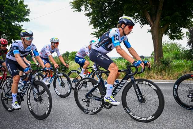 Baloise Belgium Tour 2025 Stage 5 BRUSSEL, BELGIUM - JUNE 22 : Garcia Cortina Ivan (ESP) of Movistar Team in action during stage 5 of the 94th edition of Baloise Tour of Belgium an UCI ProSeries 2.Pro cycling road race stage for Men Elite of 183.2 km with start in Brussel and finish in Brussel on June 22, 2025 in Brussel, Belgium, 22 06 2025 ( Motordriver Guy De Vuyst - Brussel Belgium  Copyright: xTomasxSiskx