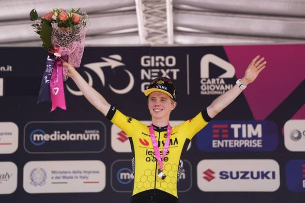 Sport Bilder des Tages Nordhagen Jorgen of Team Visma Lease A Bike Development Winner stage during the stage 8 of the Giro Next Gen 2025, from Pinerolo (To) to Pinerolo (To), 147 km, Italy - Sunday, June 22, 2025. - cycling.  Copyright: xFabioxFerrari LaPressex