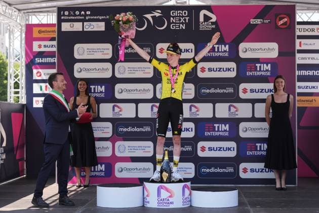 Nordhagen Jorgen of Team Visma Lease A Bike Development Winner stage during the stage 8 of the Giro Next Gen 2025, from Pinerolo (To) to Pinerolo (To), 147 km, Italy - Sunday, June 22, 2025. - cycling.  Copyright: xGianxMattiaxD Alberto LaPressex