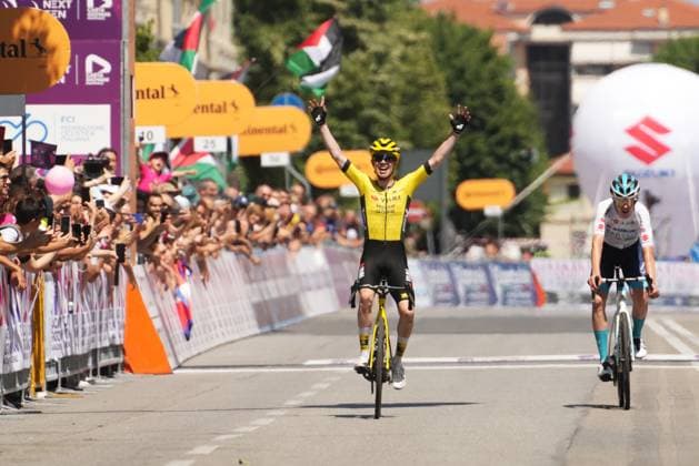 Nordhagen Jorgen of Team Visma Lease A Bike Development Winner stage during the stage 8 of the Giro Next Gen 2025, from Pinerolo (To) to Pinerolo (To), 147 km, Italy - Sunday, June 22, 2025. - cycling.  Copyright: xGianxMattiaxD Alberto LaPressex