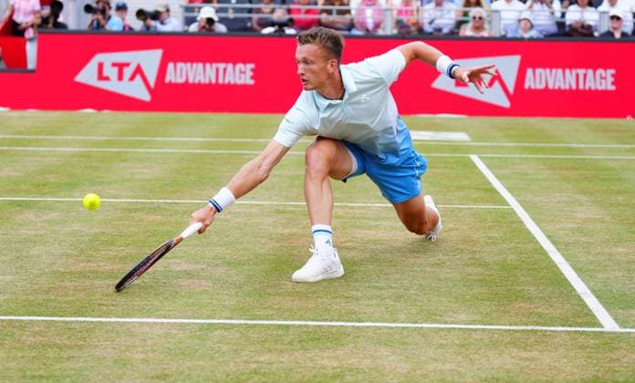 Jiri Lehecka in action during the Final Queen s Club Championships, Day 14, Queen s Club, West Kensington, London, UK - 22 Jun 2025  Copyright: xJavierxGarcia Shutterstockx 15366611l