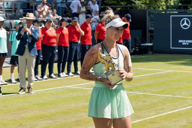 22.06.2025,die Tschechin Marketa Vondrousova hat den Titel bei den Berlin Tennis Open by HYLO 2025 WTA, Tennis Damen gewonnen. Die Wimbledonsiegerin von 2023 setzte sich in drei Sätzen gegen die Chinesin Wang Xinyu durch. 7:6 (12:10), 4:6, 6:2