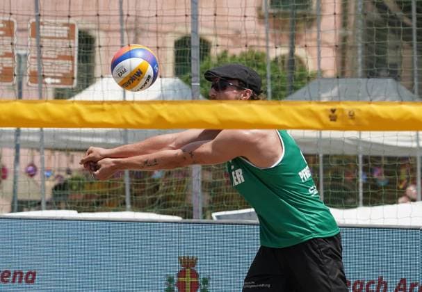 Volleyball World Beach Tour Futures Messina Mollgaard and Houmann (DEN) play against Hopt and Pfretzschner (GER) in the final for third place in the men s tournament in Messina, Italy, on June 22, 2025. Messina Italy  Copyright: xGabrielexMaricchiolox originalFilename:maricchiolo-volleyba250622_npTk3.jpg