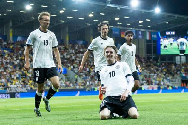 UEFA U21, U 21 Europameisterschaft, Viertelfinale: Deutschland - Italien; 22.06.2025 Jubel nach dem Tor zum 1:1 durch Nick Woltemade (Deutschland, 10) bei der UEFA U21-Europameisterschaft im Viertelfinalspiel Deutschland - Italien, am 22.06.2025, DAC Arena, Dunajska Streda, Slowakei Copyright: xBEAUTIFULxSPORTS Meuselx
