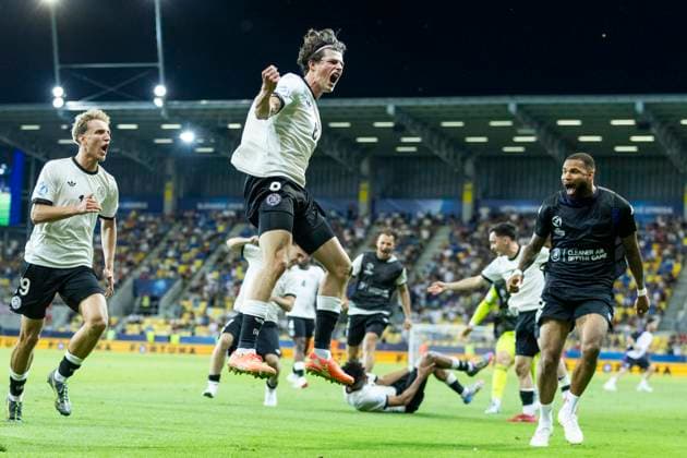 UEFA U21, U 21 Europameisterschaft, Viertelfinale: Deutschland - Italien; 22.06.2025 Merlin Röhl (Deutschland, 8) jubelt nach seinem Siegtor zum 3:2 bei der UEFA U21-Europameisterschaft im Viertelfinalspiel Deutschland - Italien, am 22.06.2025, DAC Arena, Dunajska Streda, Slowakei Copyright: xBEAUTIFULxSPORTS Meuselx