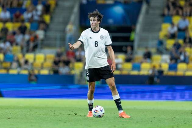 UEFA U21, U 21 Europameisterschaft, Viertelfinale: Deutschland - Italien; 22.06.2025 Merlin Röhl (Deutschland, 8) bei der UEFA U21-Europameisterschaft im Viertelfinalspiel Deutschland - Italien, am 22.06.2025, DAC Arena, Dunajska Streda, Slowakei Copyright: xBEAUTIFULxSPORTS Meuselx