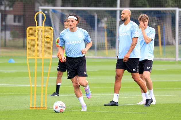 DEU, DFL, 2. FBL Hertha BSC, Training, 23.06.2025, Sportforum, Berlin, DEU, DFL, 2. FBL Hertha BSC, Training, im Bild Fabian Reese (Hertha BSC Berlin 11), John Anthony Brooks (Hertha BSC Berlin 25) DFL - regulations prohibit any use of Photographs as image sequences and or quasi-video
