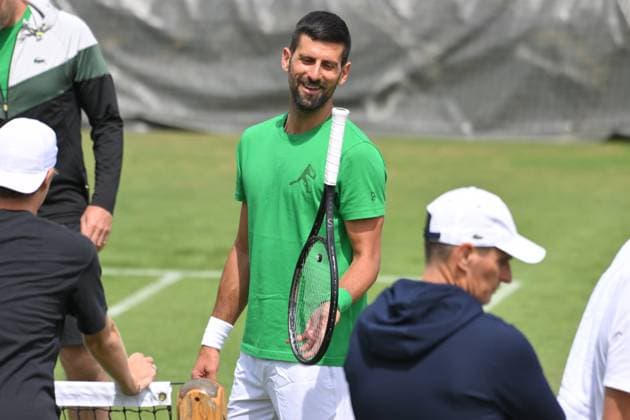 Ahead of Wimbledon Tennis Championships LONDON, UNITED KINGDOM - JUNE 23: Serbian tennis player Novak Djokovic is seen as he attends grass practice courts ahead of the Wimbledon tennis championships held at the All England Lawn Tennis and Croquet Club in London, United Kingdom on June 23, 2025. Ray Tang Anadolu London United Kingdom. Editorial use only. Please get in touch for any other usage.  Copyright: x2025xAnadoluxRayxTangx