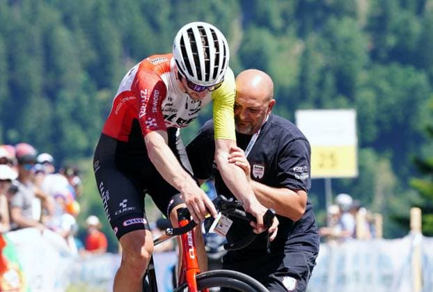 22.06.2025 Tour de Suisse 2025 Einzelzeitfahren Beckenried - Stockhuette. Bild : Jonas Rutsch (SUI) Team Intermarche-Wanty Aktion Einzelbild