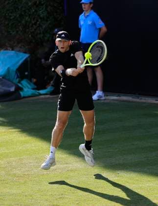 23rd June 2025; Devonshire Park, Eastbourne, East Sussex, England; Lexus International Eastbourne, Day 1; Alejandro Davidovich Fokina (ESP) plays a forehand against Chun Hsin Tseng (TPE)  ActionPlus12804834 HongboxChen