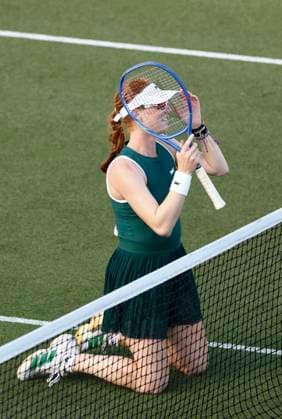 23rd June 2025; Devonshire Park, Eastbourne, East Sussex, England; Lexus International Eastbourne, Day 1; Maya Joint (AUS) reacts after missing a net shot against Ons Jabeur (TUN)  ActionPlus12804878 HongboxChen