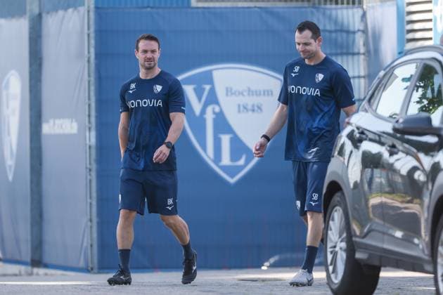 25.06.2025, Trainingsauftakt VfL Bochum 1848, Athletiktrainer Björn Kadlubowski (VfL Bochum 1848), Torwart-Trainer Sebastian Baumgartner (VfL Bochum 1848), Bochum Trainingsgelände VfL Bochum 1848 NRW Deutschland xRHR-FOTO DEx