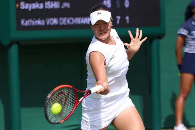 TENIS WIMBLEDON 2025 LONDYN 240625 N Z JAPONKA SAYAKA ISHII MARCIN CHOLEWINSKI NEWSPIX.PL TENNIS WIMBLEDON 2025 LONDON 24062025 SAYAKA ISHII OF JAPAN IN THE FIRST ROUND OF QUALIFICATION NEWSPIX.PL --- newspix.pl 