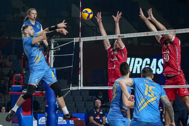Volleyball - FIVB Men s Volleyball Nations League - Ukraine - France - 25.06.2025 Poluian, Huetz, Tizi-Oualou Bulgaria Copyright: xYulianxTodorovx