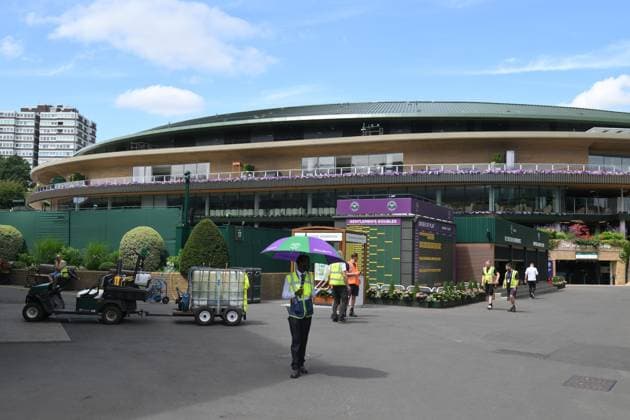 Wimbledon Tennis Championships - Practice Day LONDON, UNITED KINGDOM - JUNE 25: Preparations continue ahead of the Wimbledon tennis championships at All England, All England Lawn Tennis and Croquet Club in London, United Kingdom on June 25, 2025. Ray Tang Anadolu London United Kingdom. Editorial use only. Please get in touch for any other usage.  Copyright: x2025xAnadoluxRayxTangx