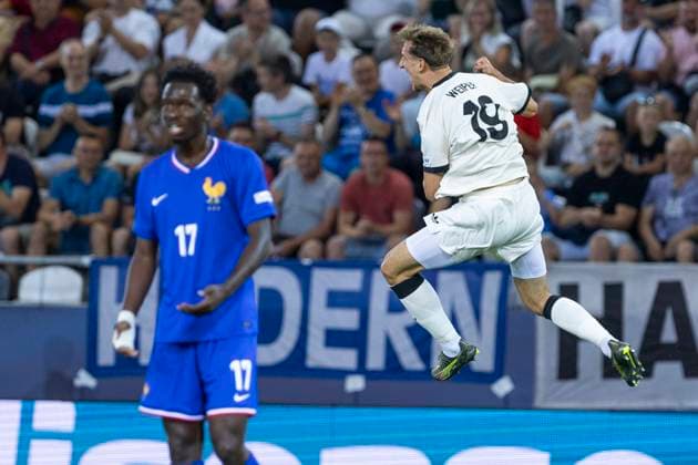 Sport Bilder des Tages UEFA U21, U 21 Europameisterschaft, Halbfinale: Deutschland - Frankreich; 25.06.2025 bei der UEFA U21-Europameisterschaft im Halbfinalspiel Deutschland - Frankreich, am 25.06.2025, Kosice Football Arena, Kosice, Slowakei Copyright: xBEAUTIFULxSPORTS Meuselx