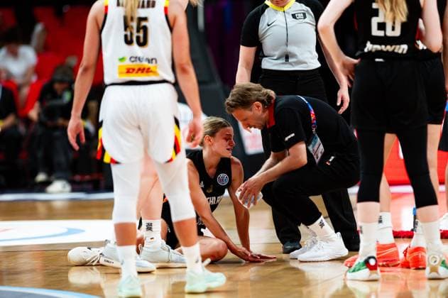 Belgium v Germany Fiba Women Eurobasket 2025 Jennifer Crowder 7 of Germany at Peace and Friendship Arena for Fiba Women Eurobasket 2025 game against Belgium in Piraeus,Greece on 25 of June 2025 Piraeus Attiki Greece Copyright: xXenophonxKarakalosx