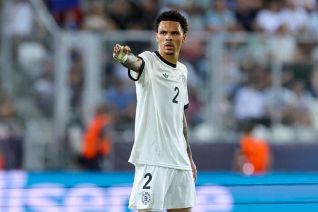 Nnamdi Collins (Germany) gestikuliert, UEFA European Under-21 Championship 2025 Semi-Final, Germany v France, KoÅ¡icka futbalova arÃ na am 25. June 2025 in Kaschau, Slowakei. (Foto von Marco Steinbrenner DeFodi Images) Nnamdi Collins (Germany) gestures, UEFA European Under-21 Championship 2025 Semi-Final, Germany v France, KoÅ¡icka futbalova arÃ na, June 25, 2025 in KoÅ¡ice, Slovakia. (Photo by Marco Steinbrenner DeFodi Images)