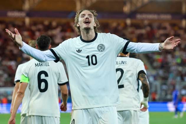 Nick Woltemade (Germany) bejubelt seinen Treffer zum 2:0, UEFA European Under-21 Championship 2025 Semi-Final, Germany v France, KoÅ¡icka futbalova arÃ na am 25. June 2025 in Kaschau, Slowakei. (Foto von Marco Steinbrenner DeFodi Images) Nick Woltemade (Germany) celebrates after scoring his teams second goal, UEFA European Under-21 Championship 2025 Semi-Final, Germany v France, KoÅ¡icka futbalova arÃ na, June 25, 2025 in KoÅ¡ice, Slovakia. (Photo by Marco Steinbrenner DeFodi Images)
