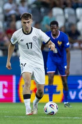 UEFA U21, U 21 Europameisterschaft, Halbfinale: Deutschland - Frankreich; 25.06.2025 Brajan Gruda (Deutschland, 17) bei der UEFA U21-Europameisterschaft im Halbfinalspiel Deutschland - Frankreich, am 25.06.2025, Kosice Football Arena, Kosice, Slowakei Copyright: xBEAUTIFULxSPORTS Meuselx