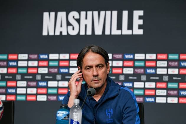 Ahead of Al Hilal vs Pachuca - FIFA Club World Cup 2025 NASHVILLE, TENNESSEE, US - JUNE 25: Head coach Simone Inzaghi of Al Hilal holds a press conference, PK, Pressekonferenz ahead of their FIFA Club World Cup 2025 match between Al Hilal and CF Pachuca at GEODIS Park on June 25, 2025 in Nashville, Tennessee, United States. Waleed Zein Anadolu Tennessee United States. Editorial use only. Please get in touch for any other usage.  Copyright: x2025xAnadoluxWaleedxZeinx
