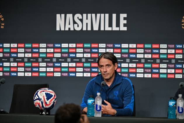 Ahead of Al Hilal vs Pachuca - FIFA Club World Cup 2025 NASHVILLE, TENNESSEE, US - JUNE 25: Head coach Simone Inzaghi of Al Hilal holds a press conference, PK, Pressekonferenz ahead of their FIFA Club World Cup 2025 match between Al Hilal and CF Pachuca at GEODIS Park on June 25, 2025 in Nashville, Tennessee, United States. Waleed Zein Anadolu Tennessee United States. Editorial use only. Please get in touch for any other usage.  Copyright: x2025xAnadoluxWaleedxZeinx