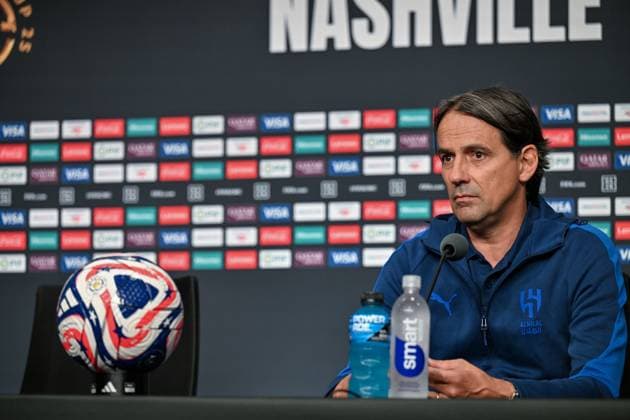 Ahead of Al Hilal vs Pachuca - FIFA Club World Cup 2025 NASHVILLE, TENNESSEE, US - JUNE 25: Head coach Simone Inzaghi of Al Hilal holds a press conference, PK, Pressekonferenz ahead of their FIFA Club World Cup 2025 match between Al Hilal and CF Pachuca at GEODIS Park on June 25, 2025 in Nashville, Tennessee, United States. Waleed Zein Anadolu Tennessee United States. Editorial use only. Please get in touch for any other usage.  Copyright: x2025xAnadoluxWaleedxZeinx