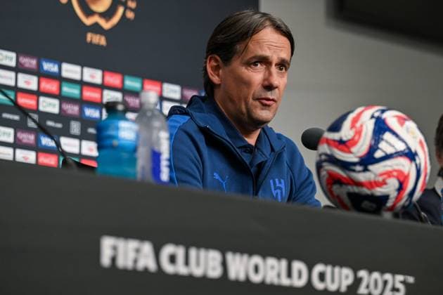 Ahead of Al Hilal vs Pachuca - FIFA Club World Cup 2025 NASHVILLE, TENNESSEE, US - JUNE 25: Head coach Simone Inzaghi of Al Hilal speaks during a press conference, PK, Pressekonferenz ahead of their FIFA Club World Cup 2025 match between Al Hilal and CF Pachuca at GEODIS Park on June 25, 2025 in Nashville, Tennessee, United States. Waleed Zein Anadolu Tennessee United States. Editorial use only. Please get in touch for any other usage.  Copyright: x2025xAnadoluxWaleedxZeinx