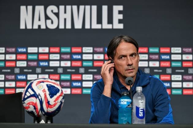 Ahead of Al Hilal vs Pachuca - FIFA Club World Cup 2025 NASHVILLE, TENNESSEE, US - JUNE 25: Head coach Simone Inzaghi of Al Hilal holds a press conference, PK, Pressekonferenz ahead of their FIFA Club World Cup 2025 match between Al Hilal and CF Pachuca at GEODIS Park on June 25, 2025 in Nashville, Tennessee, United States. Waleed Zein Anadolu Tennessee United States. Editorial use only. Please get in touch for any other usage.  Copyright: x2025xAnadoluxWaleedxZeinx