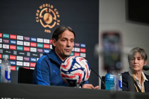 Ahead of Al Hilal vs Pachuca - FIFA Club World Cup 2025 NASHVILLE, TENNESSEE, US - JUNE 25: Head coach Simone Inzaghi of Al Hilal speaks during a press conference, PK, Pressekonferenz ahead of their FIFA Club World Cup 2025 match between Al Hilal and CF Pachuca at GEODIS Park on June 25, 2025 in Nashville, Tennessee, United States. Waleed Zein Anadolu Tennessee United States. Editorial use only. Please get in touch for any other usage.  Copyright: x2025xAnadoluxWaleedxZeinx