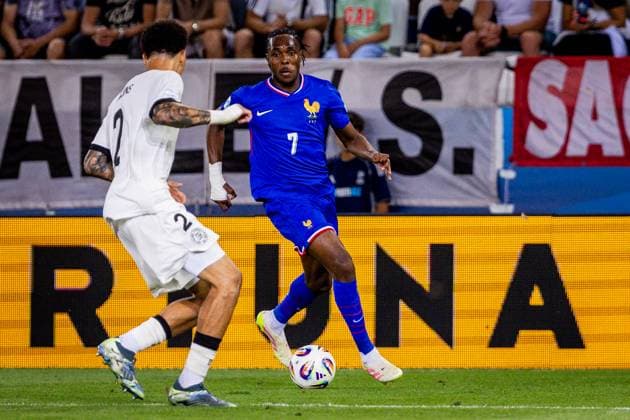 GERMANY U21, U 21 - FRANCE U21 Mathys Tel of France during the UEFA European Under-21 Championship 2025 Semifinal football match between Germany U21 and France U21. Kosicka Futbalova Arena - Kosice Football Arena (KFA), Kosice, Slovakia, June 25, 2025. Photo by Branislav Racko Copyright: xx 080A6269