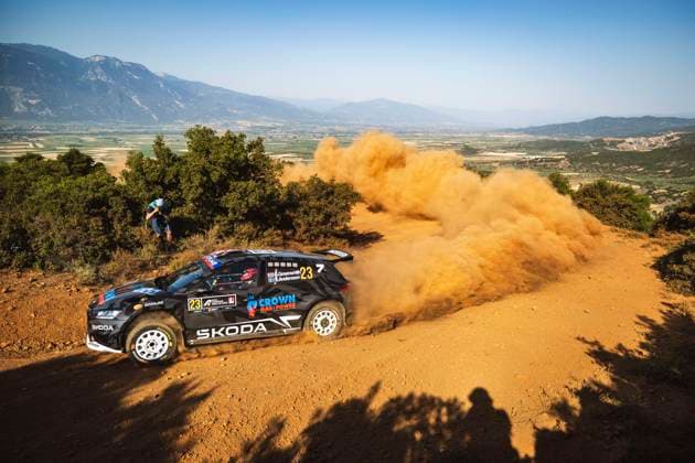 Sport Themen der Woche KW26 Sport Bilder des Tages AUTO - WRC, Motorsport Rallye, WM - ACROPOLIS RALLY GREECE 2025 23 Gus GREENSMITH, Jonas ANDERSSON, Skoda Fabia RS Rally2, action during the 2025 Acropolis Rally Greece, 7th round of the 2025 WRC World Rally Car Championship, from June 26 to 29, 2025 at Lamia, Greece - LamiaGreece  Copyright: xNikosxKatikisx