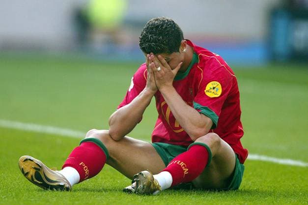 CHRISTIANO RONALDO AFTER DEFEAT.PORTUGAL V GREECE.PORTUGAL V GREECE.DRAGAO, PORTO, PORTUGAL.13 06 2004.DIF23502.K47873.. Copyright: xMikexMayhewx